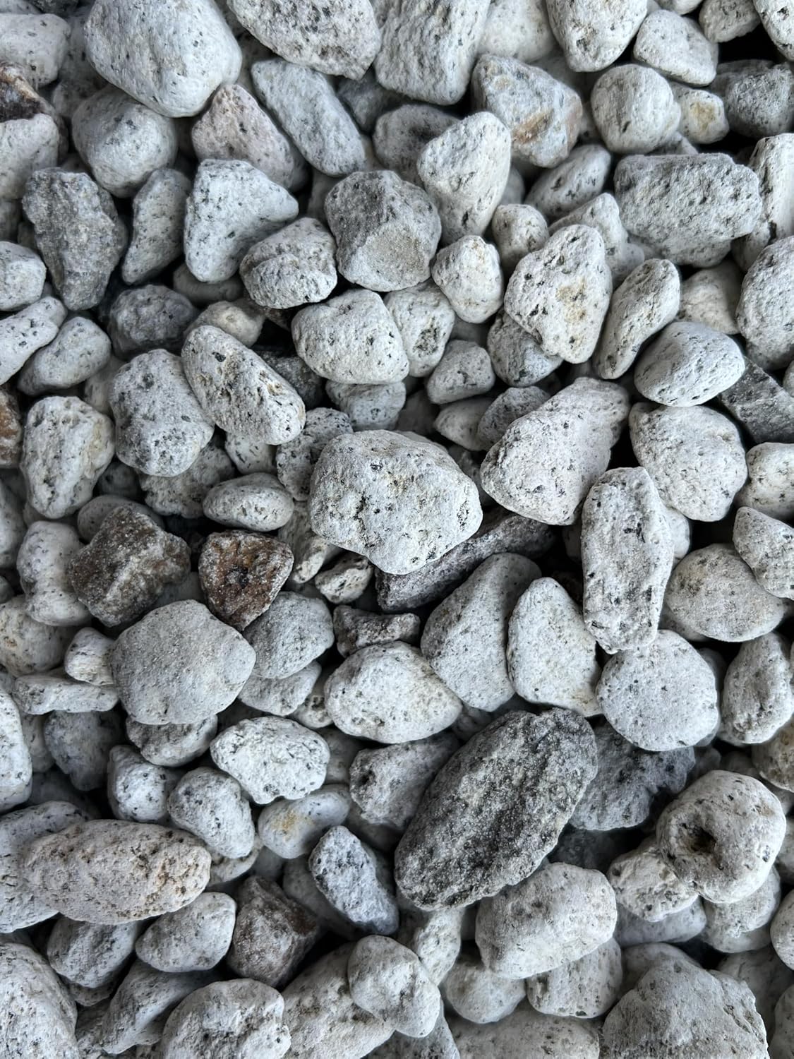 Close view of pale keiseki pumice stones